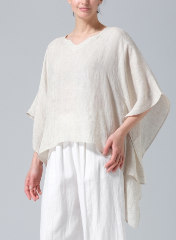 Oat Linen Batwing Sleeve Top