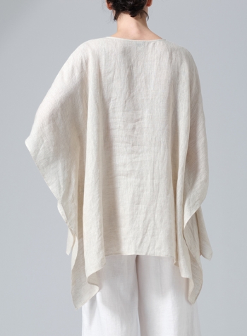 Oat Linen Batwing Sleeve Top