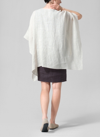 Oat Linen Batwing Sleeve Top with Slip-on Dress