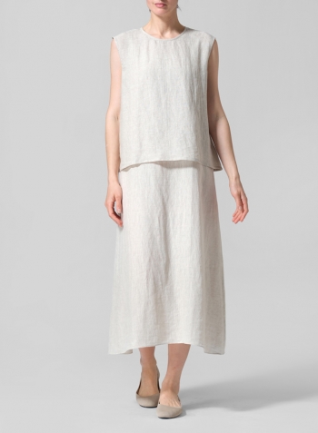 Oat Linen A-Line French Sleeve Blouse