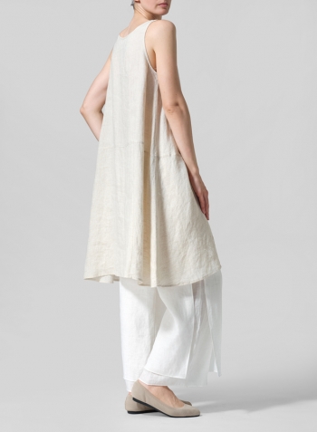 Oat Linen A-line Scoop Neck Tunic