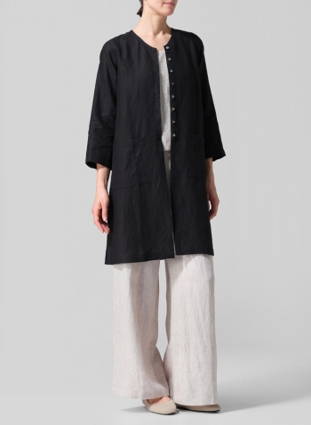 Black Linen Versatile Midi Top Set