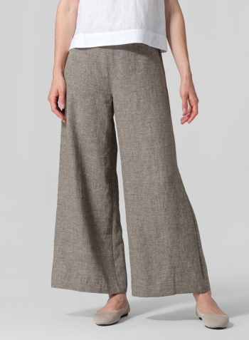 Linen Casual Loose A-line Wide-Leg Trousers