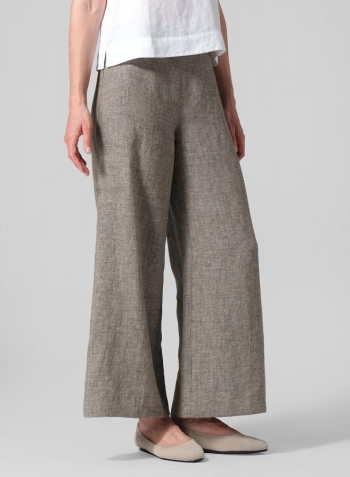 Linen Casual Loose A-line Wide-Leg Trousers