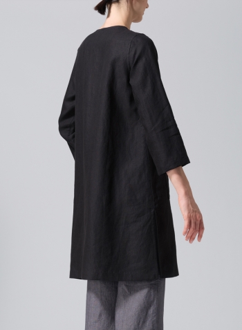 Black Linen Versatile Midi Top