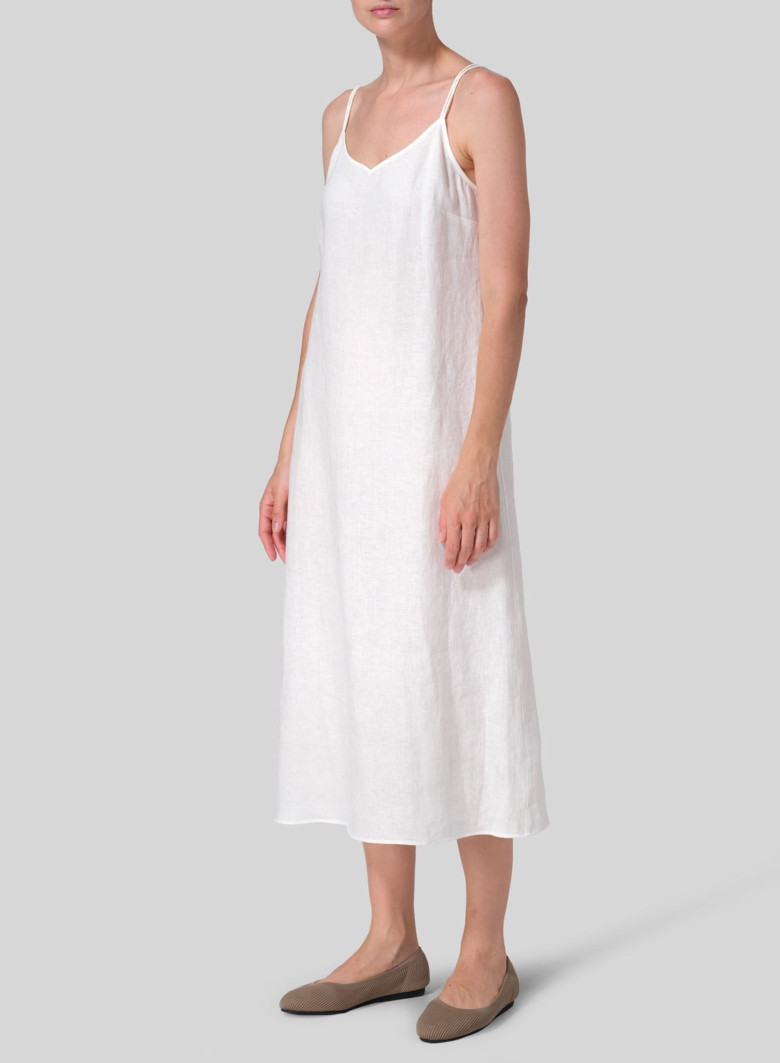 Linen Slim Fit Spaghetti Strap Dress
