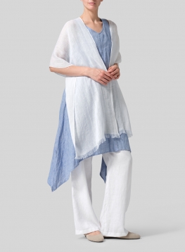 Linen Oblong White Scarf