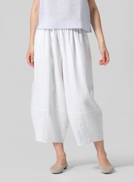 Linen Lantern Ankle Pants