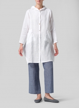 Linen Hooded Shirt