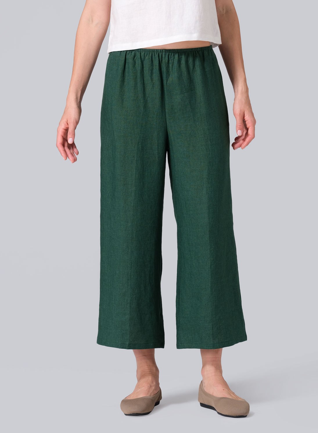 Linen Straight Cropped Pants