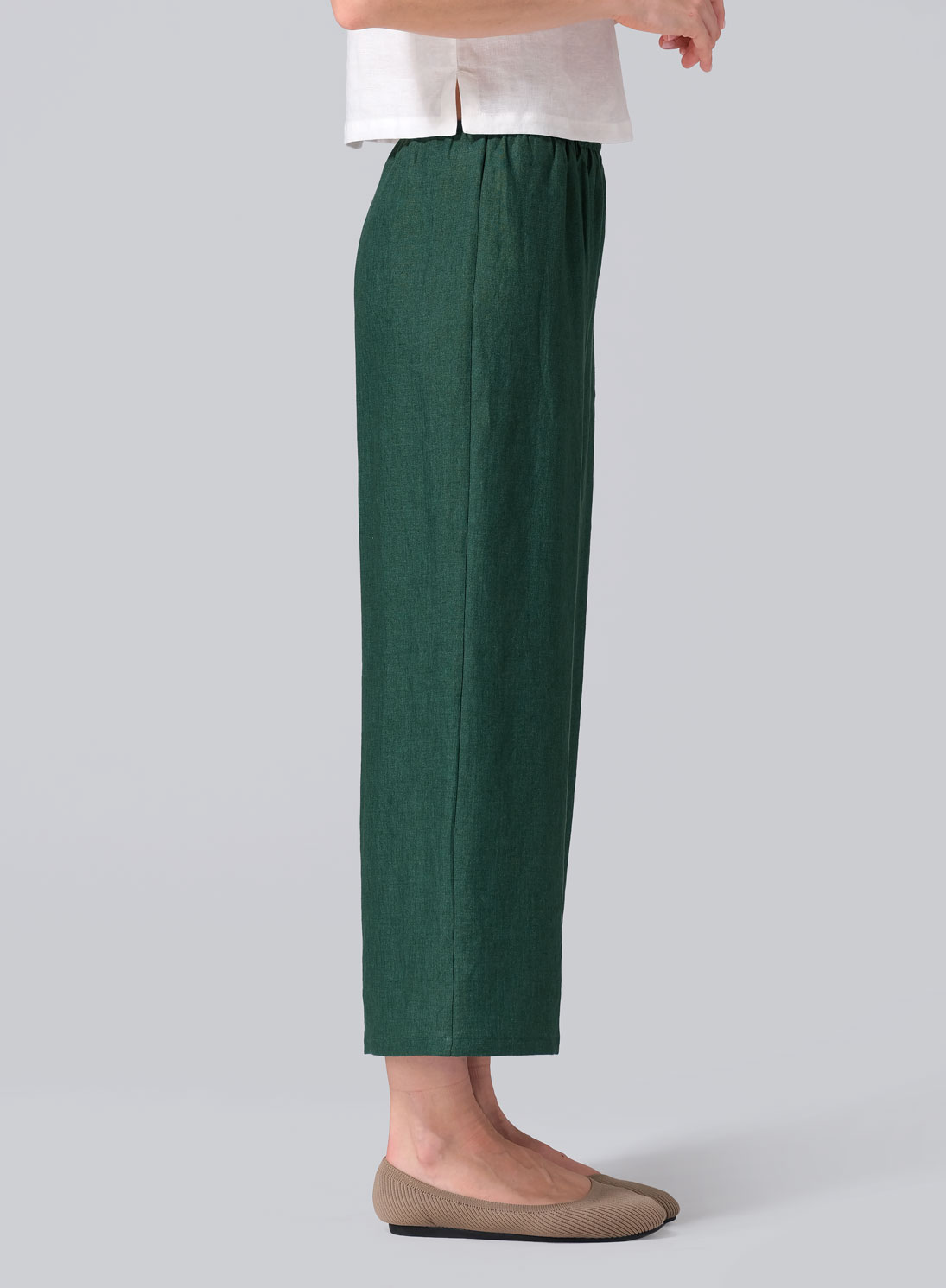 Linen Straight Cropped Pants