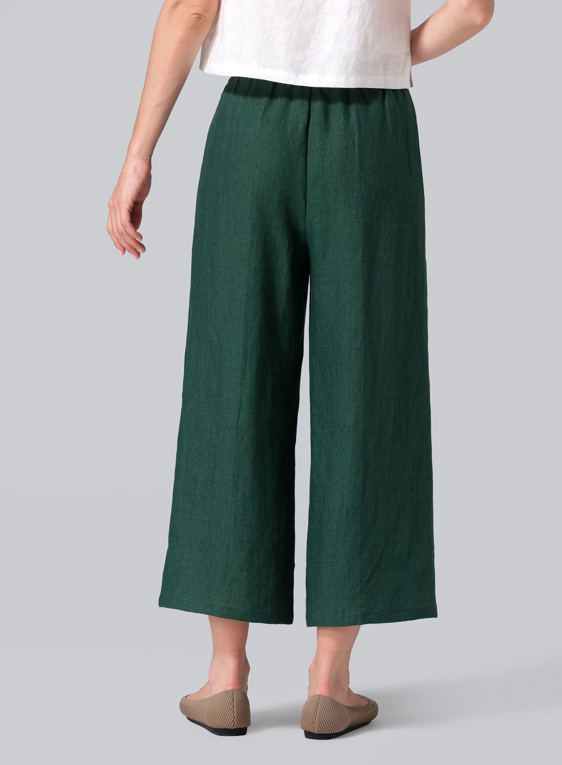 Linen Straight Cropped Pants