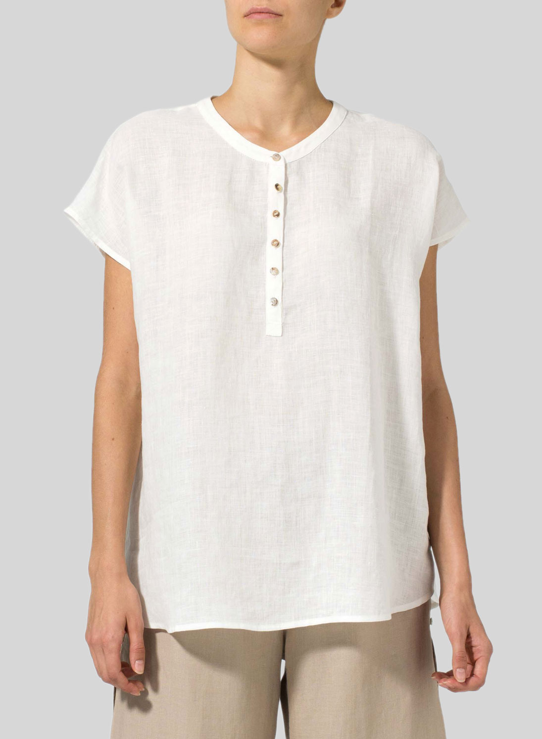 Linen Cap Sleeves Lightweight Top