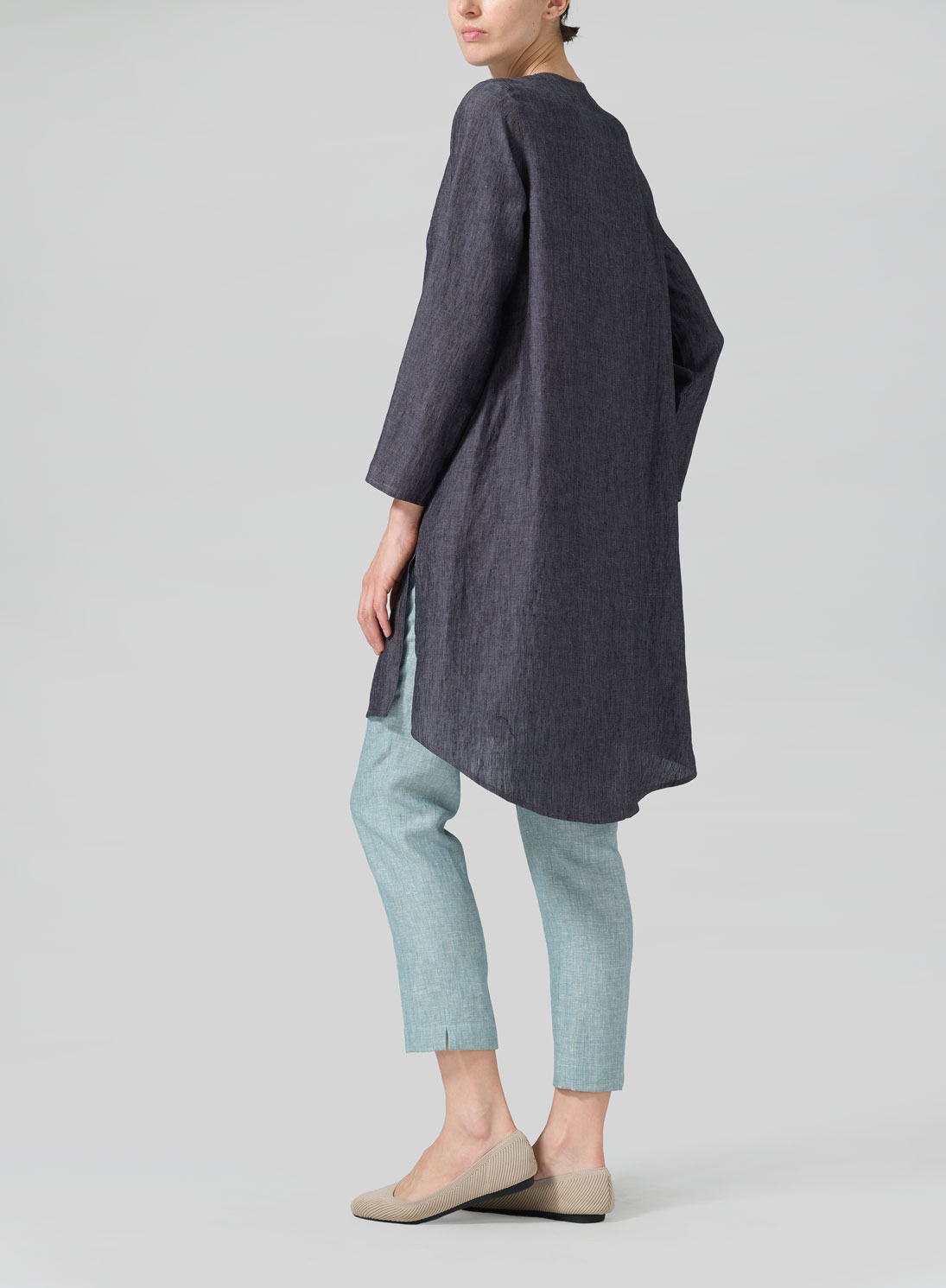 Linen Straight Cut Chinese Knot Tunic