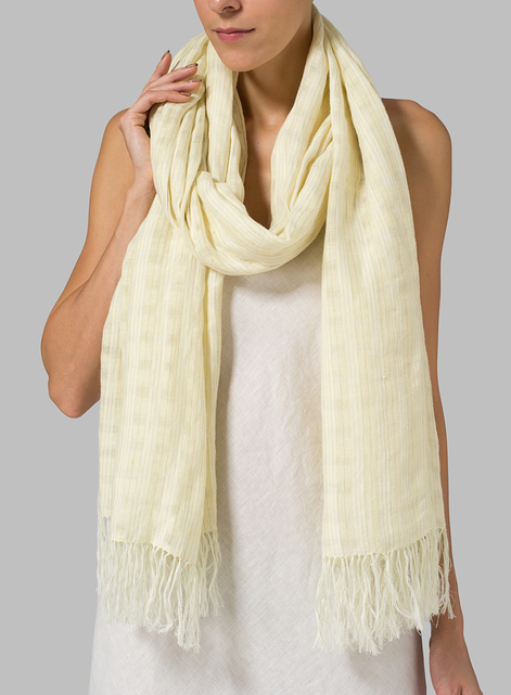 Linen Light Lime Tassel Scarf