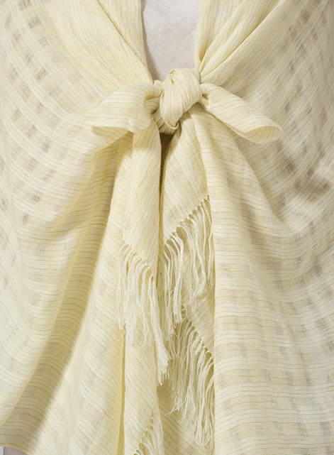 Linen Light Lime Tassel Scarf