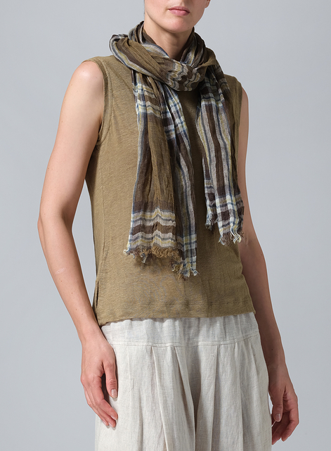 Linen Plaid Scarf 