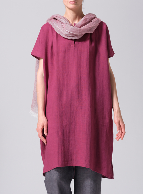 Linen Lightweight Design Burgundy Scarf