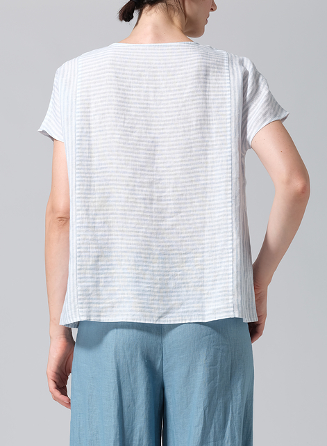 Linen French Sleeves Boxy Top