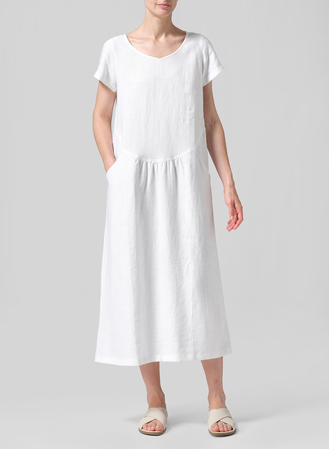 Linen Short Sleeve Dress