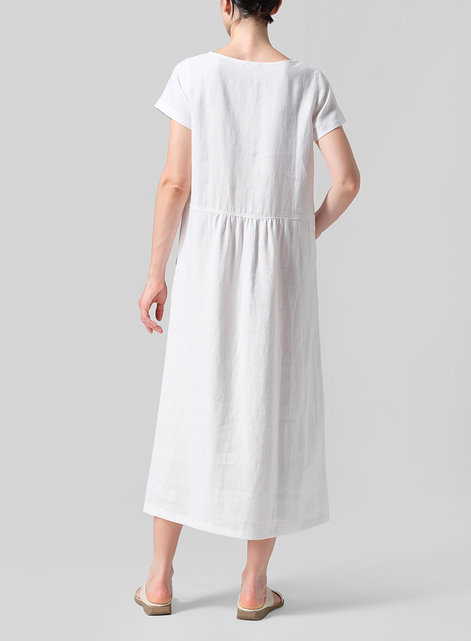 Linen Short Sleeve Dress