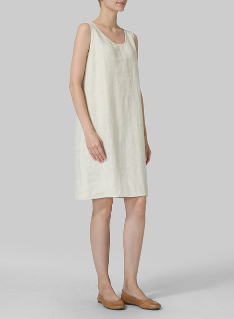 Linen Sleeveless Slip-on Dress