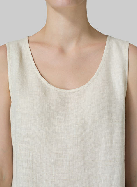 Linen Sleeveless Slip-on Dress