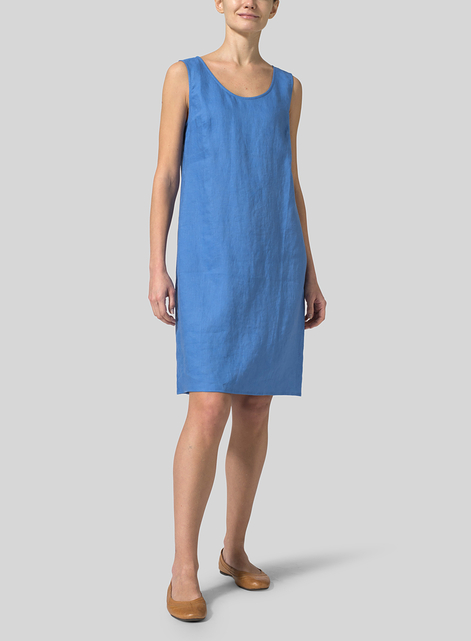 Linen Sleeveless Slip-on Dress