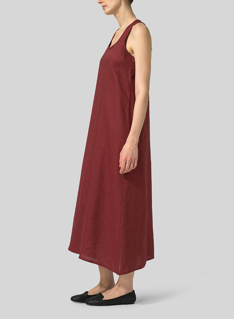 Linen A-line Maxi Dress