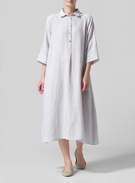 Linen A line Shirt Dress