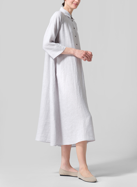 Linen A line Shirt Dress