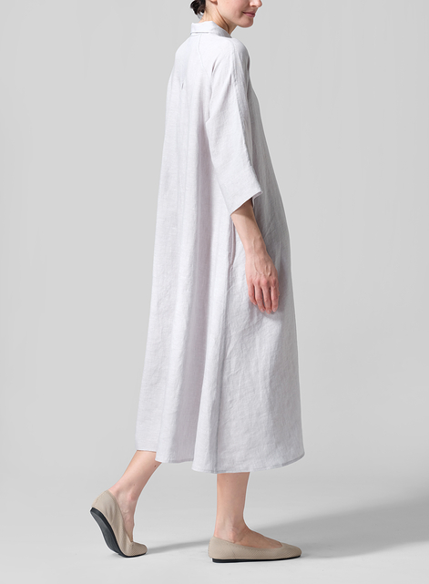 Linen A line Shirt Dress