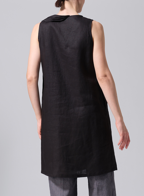 Linen Pleated A-Line Dress