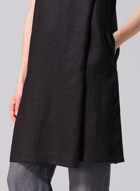 Linen Pleated A-Line Dress
