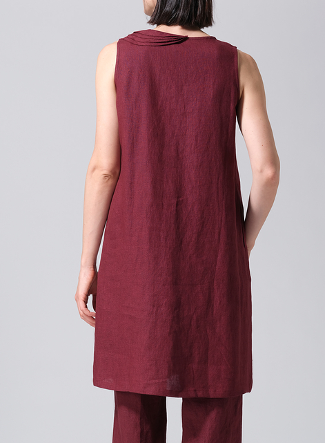 Linen Pleated A-Line Dress