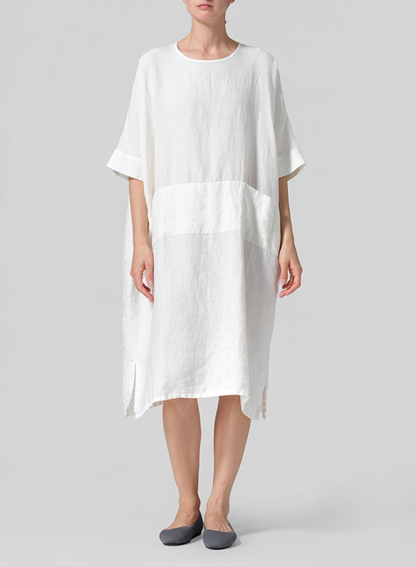 Linen Oversized Dolman Sleeve Dress