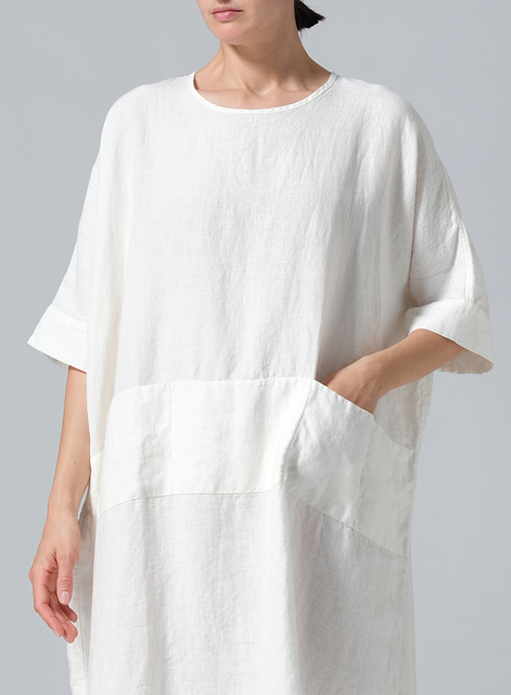 Linen Oversized Dolman Sleeve Dress