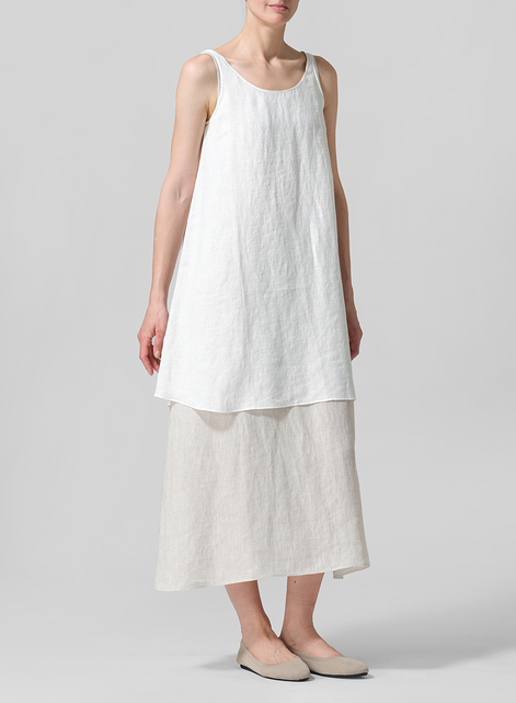 Linen A-Line Sleeveless Mini Dress
