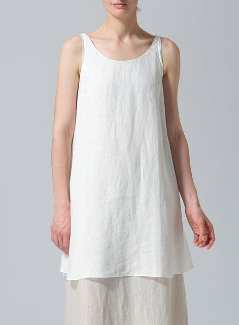 Linen A-Line Sleeveless Mini Dress
