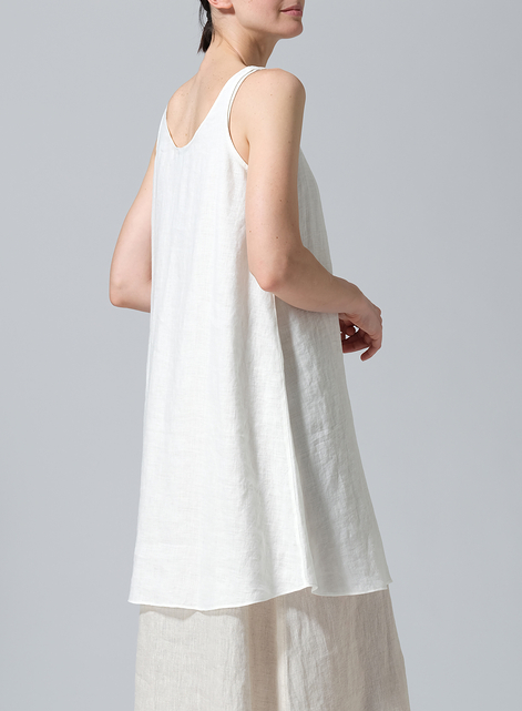 Linen A-Line Sleeveless Mini Dress