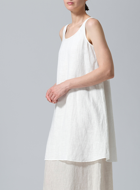 Linen A-Line Sleeveless Mini Dress