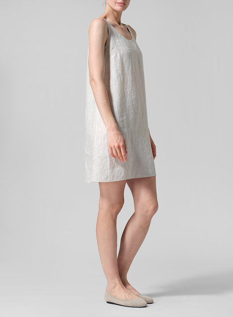 Linen A-Line Sleeveless Mini Dress