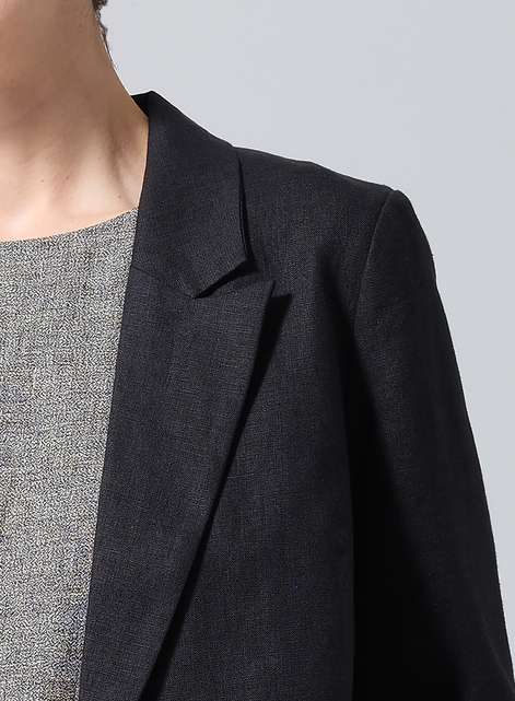 Linen Single Button Notch Lapel Blazer