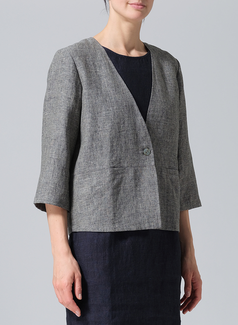 Linen Classic Single-Button Jacket