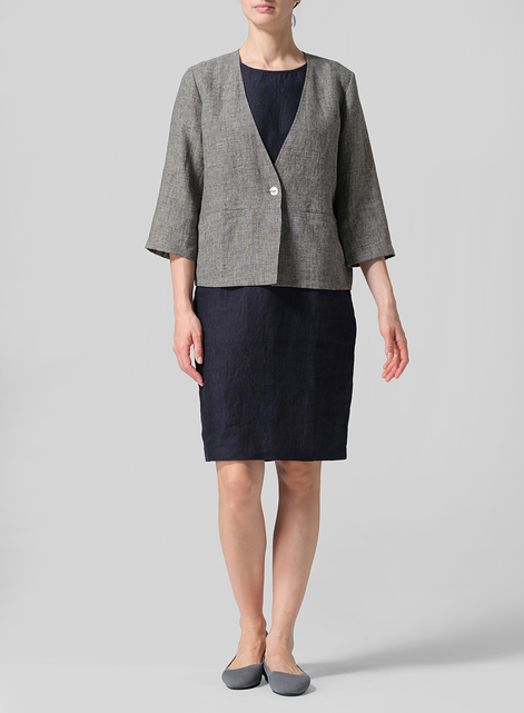 Linen Classic Single-Button Jacket