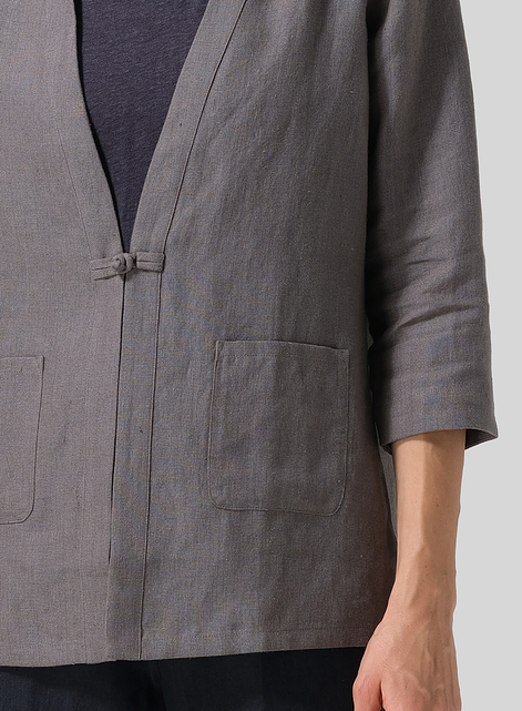 Linen One-Mandarin Button Jacket