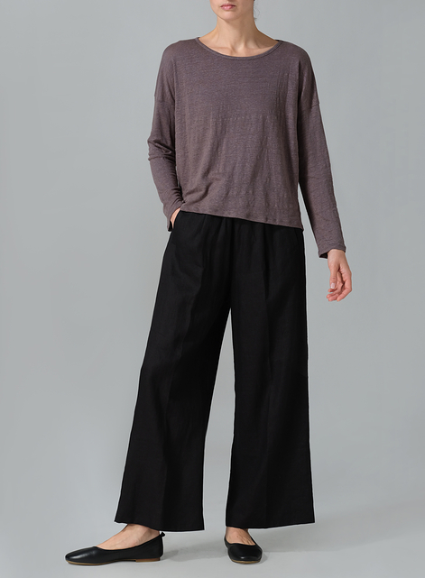 Linen Knitted Long Sleeves T-Shirt