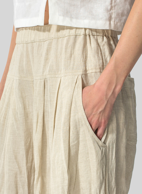 Linen Crumple Effect Harem Pants