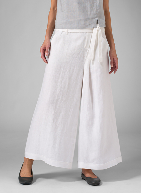 Linen Wide-Leg Extra Long Pants