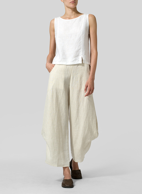 Linen Flared Leg Pants